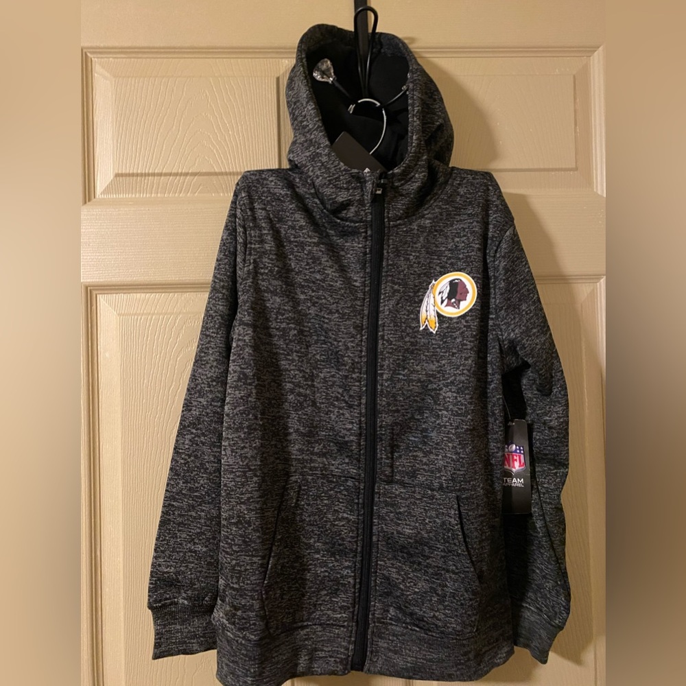Kids Washington Redskins Hoodie Size 14/16 full zipper NWT NFL Team Apparel